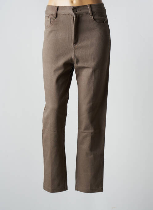 Pantalon slim marron GRACE & MILA pour femme