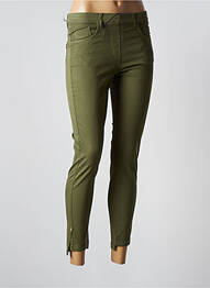 Pantalon slim broderie rivets taille normale vert EAST DRIVE femme