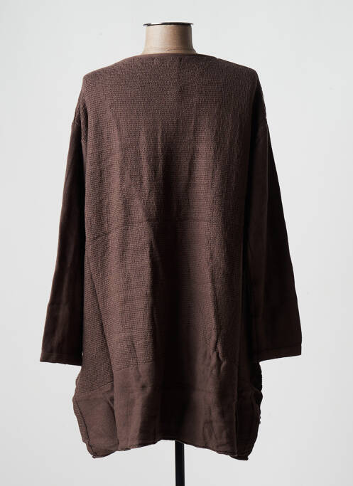 Pull tunique marron PURPLEROSE pour femme