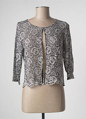 Veste casual col rond gris PAUSE CAFE femme
