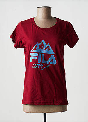 T-shirt coupe droite manches courtes rouge FILA femme