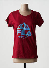 T-shirt coupe droite manches courtes rouge FILA femme