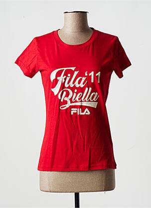 T-shirt coupe droite manches courtes rouge FILA femme