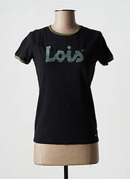 T-shirt coupe droite manches courtes noir LOIS femme