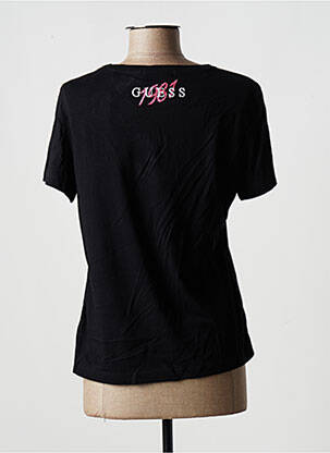Top imprimé fantaisie manches courtes noir GUESS femme