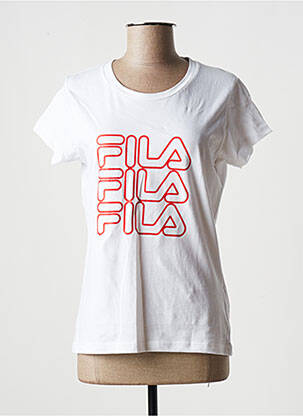 T-shirt coupe droite manches courtes blanc FILA femme