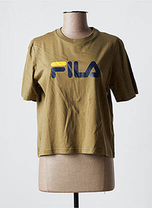 T-shirt sérigraphie manches courtes vert FILA femme
