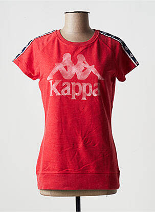Sweat-shirt sérigraphie manches courtes rouge KAPPA femme