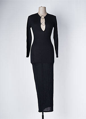 Robe pull tissage lainage manches longues noir AZZARO femme