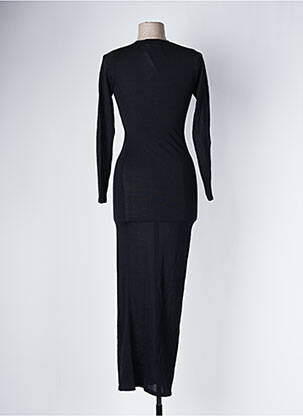Robe pull tissage lainage manches longues noir AZZARO femme