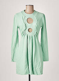 Robe courte fermeture zippée au dos manches longues vert AZZARO femme