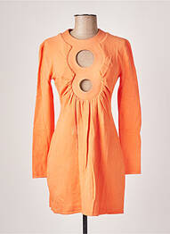 Robe courte fermeture zippée au dos manches longues orange AZZARO femme