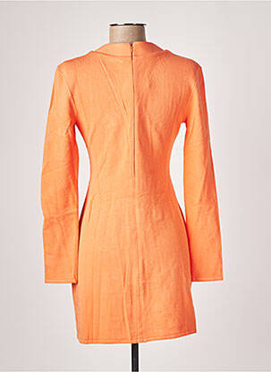Robe courte fermeture zippée au dos manches longues orange AZZARO femme