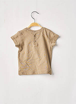 T-shirt fermeture pressionnée manches courtes beige DU PAREIL AU MÊME garçon