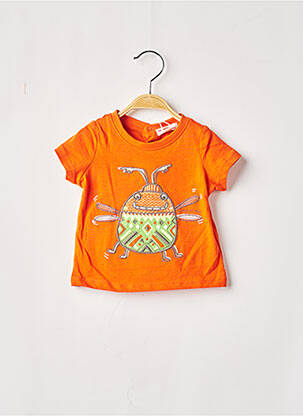 T-shirt fermeture pressionnée manches courtes orange DU PAREIL AU MÊME garçon
