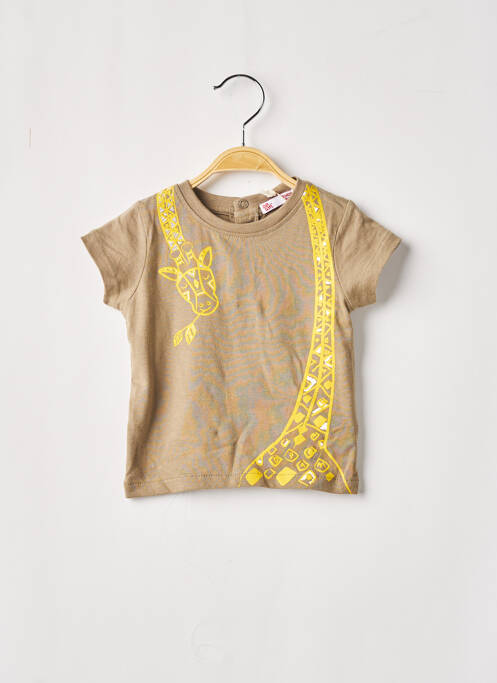 T-shirt fermeture pressionnée manches courtes beige DU PAREIL AU MÊME garcon