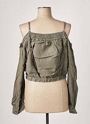 Blouse poignets boutonnés avec fente manches longues vert THE KOOPLES femme
