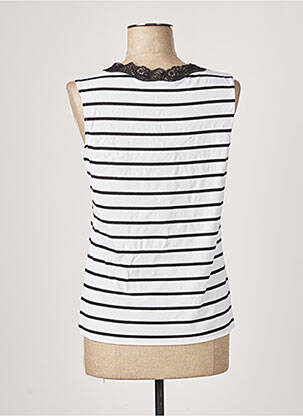 Top tissage jersey sans manche blanc PAUSE CAFE femme