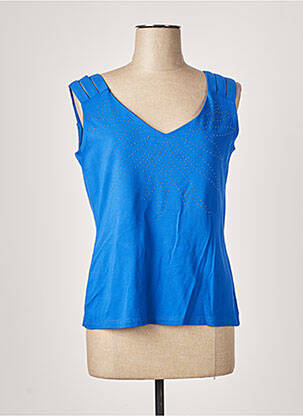 Top tissage jersey sans manche bleu PAUSE CAFE femme