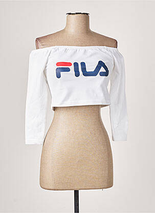 T-shirt manches 3/4 manches 3/4 blanc FILA femme