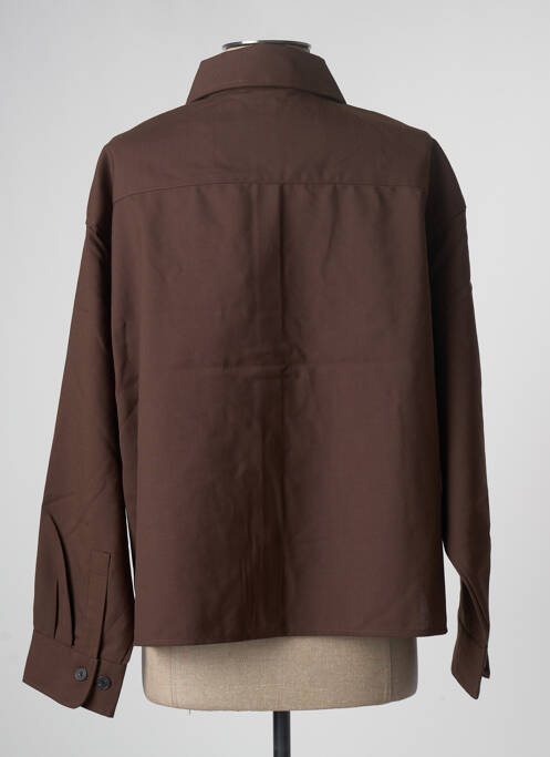 Chemisier poches poitrine manches longues marron JJXX femme