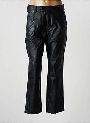 Pantalon chino fermeture zippée sous rabat avec crochet taille haute noir JJXX femme