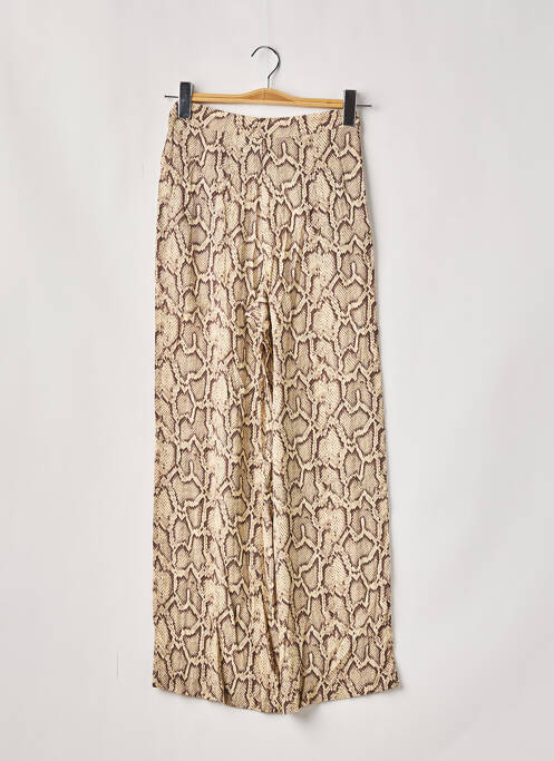 Pantalon large tissage crêpe taille haute beige THE KOOPLES femme