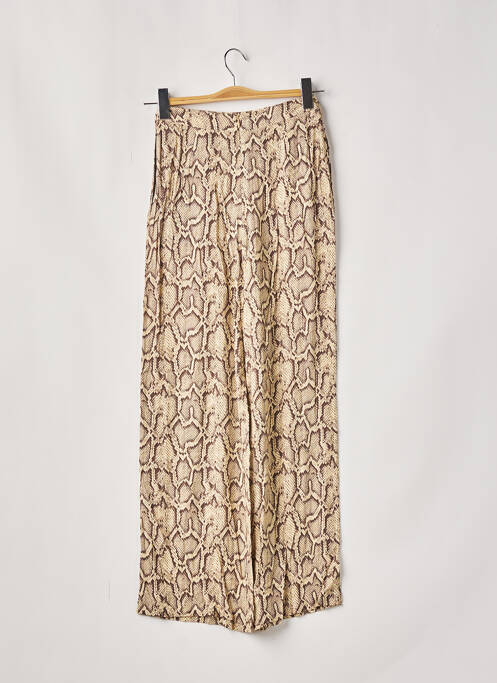 Pantalon large tissage crêpe taille haute beige THE KOOPLES femme