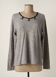 Pull tissage chiné manches longues gris TELMAIL femme