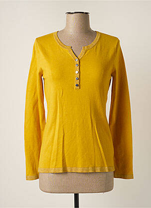 Pull coupe cintrée manches longues jaune GIORGIO BARBARA femme