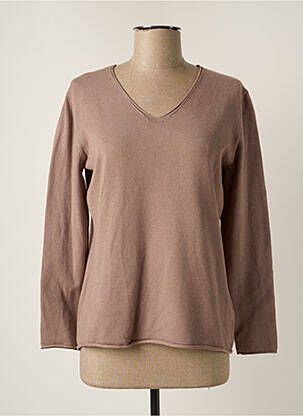 Pull coupe cintrée manches longues gris SMF femme