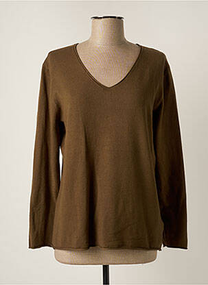 Pull coupe cintrée manches longues vert SMF femme