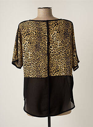 Top tissage crêpe manches courtes beige FANCY femme