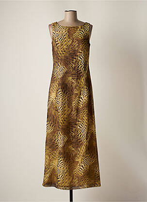 Robe longue imprimé fantaisie sans manche vert VIA DI RONNETTA femme