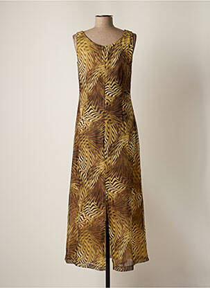 Robe longue imprimé fantaisie sans manche vert VIA DI RONNETTA femme