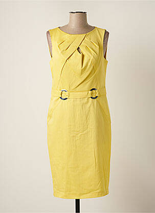 Robe mi-longue sans manche sans manche jaune SONIA K femme