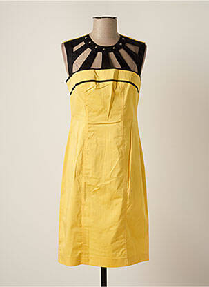 Robe mi-longue sans manche sans manche jaune SONIA K femme