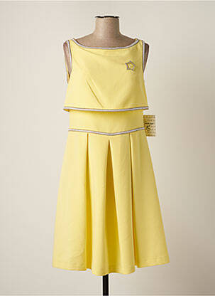 Robe mi-longue sans manche sans manche jaune SONIA K femme