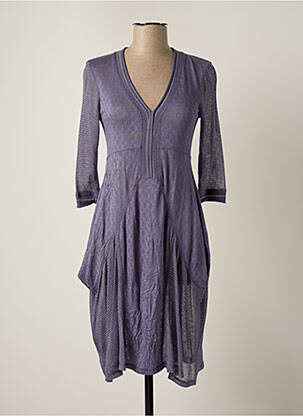 Robe pull col v manches 3/4 gris DECA femme