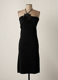 Robe pull col v fines bretelles noir PHILIPPE CARAT femme