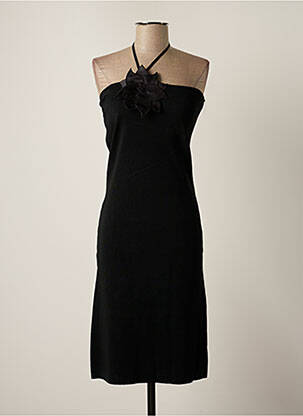 Robe pull col v fines bretelles noir PHILIPPE CARAT femme