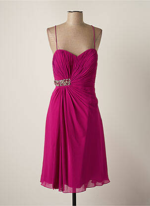 Robe mi-longue doublure fines bretelles violet ELLEBELINE femme