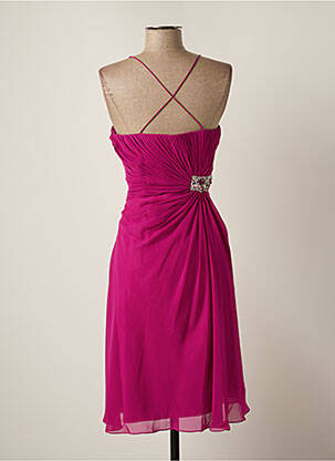 Robe mi-longue doublure fines bretelles violet ELLEBELINE femme