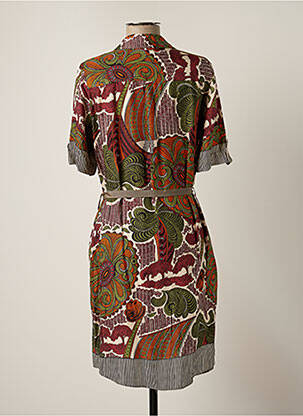 Robe mi-longue coupe fluide manches courtes vert TINTA STYLE femme