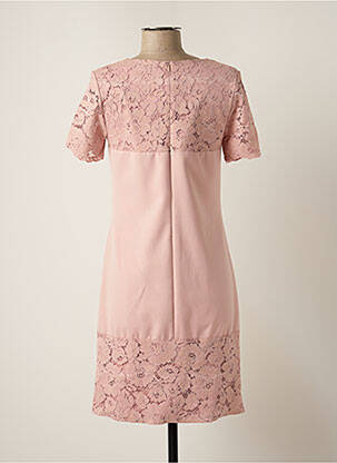 Robe mi-longue manches courtes manches courtes rose ORTO BOTANICO femme