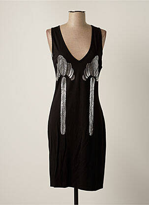 Robe mi-longue imprimé fantaisie sans manche noir MUGLER femme