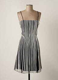 Robe courte coupe évasée fines bretelles noir FAUST femme