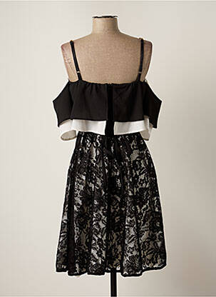 Robe mi-longue fermeture zippée au dos manches courtes noir RINASCIMENTO femme