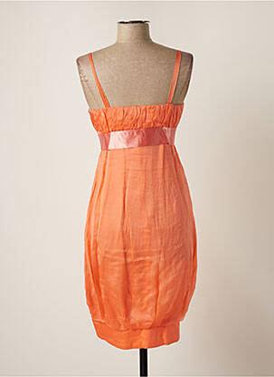 Robe mi-longue doublure fines bretelles orange BAIN DE NUIT femme