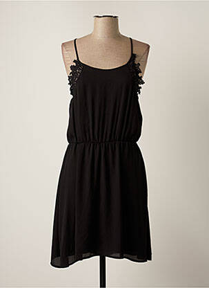 Robe mi-longue col rond fines bretelles noir BEST MOUNTAIN femme